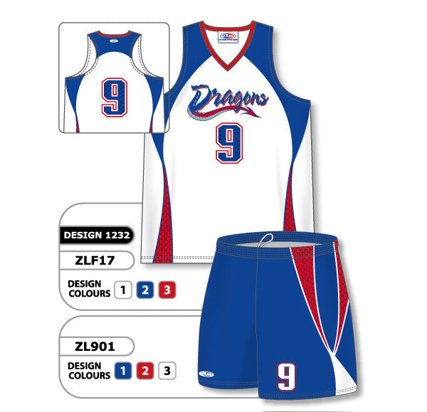 Athletic Knit Custom Sublimated Girls Racer Back Lacrosse Uniform Set Design 1232 (ZLFS17-1232)